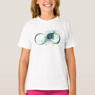 Infinity Symbol with Peacock Feather T-Shirt