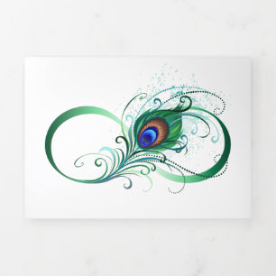 Infinity Symbol with Peacock Feather Tri-Fold Programme