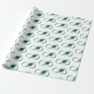 Infinity Symbol with Peacock Feather Wrapping Paper