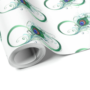 Infinity Symbol with Peacock Feather Wrapping Paper