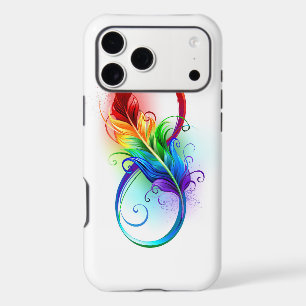 Infinity Symbol with Rainbow Feather