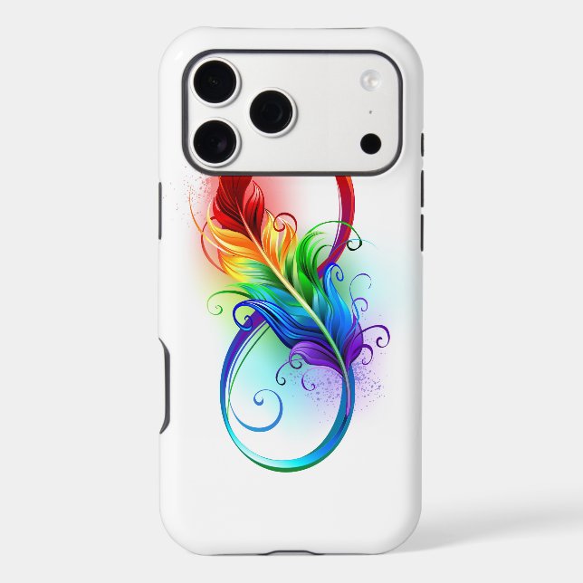 Infinity Symbol with Rainbow Feather (Back)