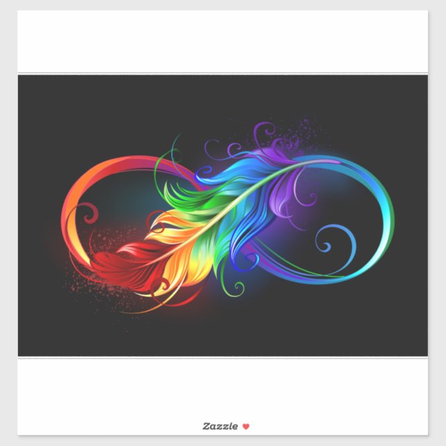 Infinity Symbol with Rainbow Feather (Sheet)