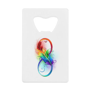 Infinity Symbol with Rainbow Feather