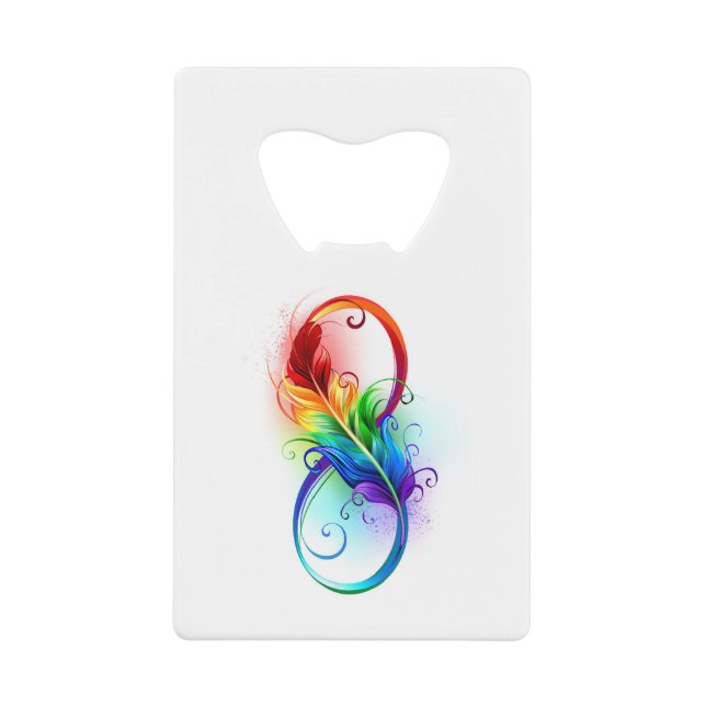 Infinity Symbol with Rainbow Feather (Front)