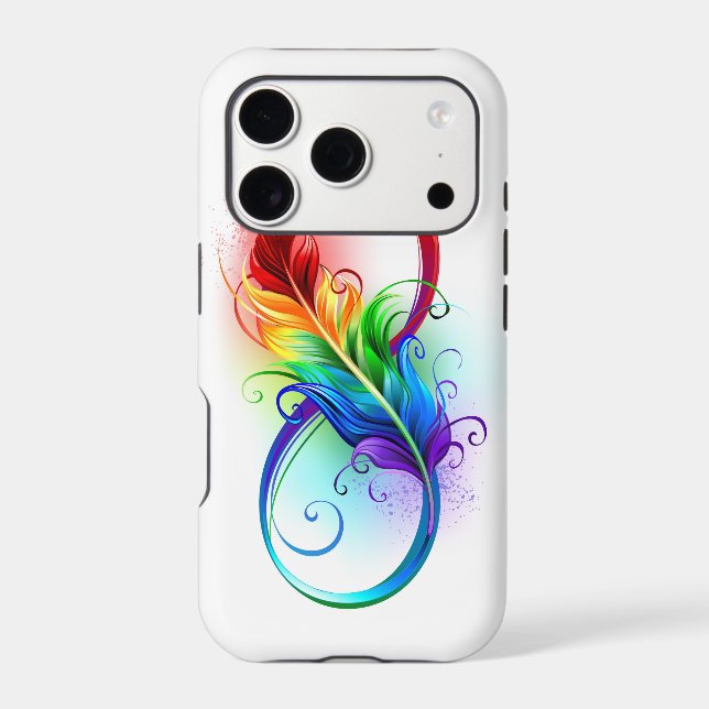 Infinity Symbol with Rainbow Feather (Back)