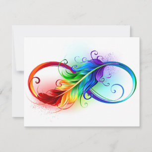 Infinity Symbol with Rainbow Feather