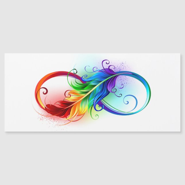 Infinity Symbol with Rainbow Feather (Front)
