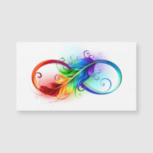 Infinity Symbol with Rainbow Feather