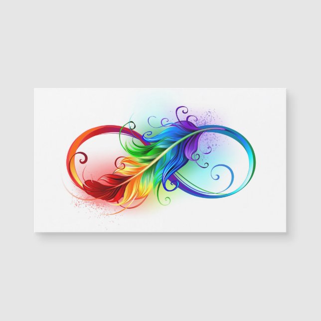 Infinity Symbol with Rainbow Feather (Front)