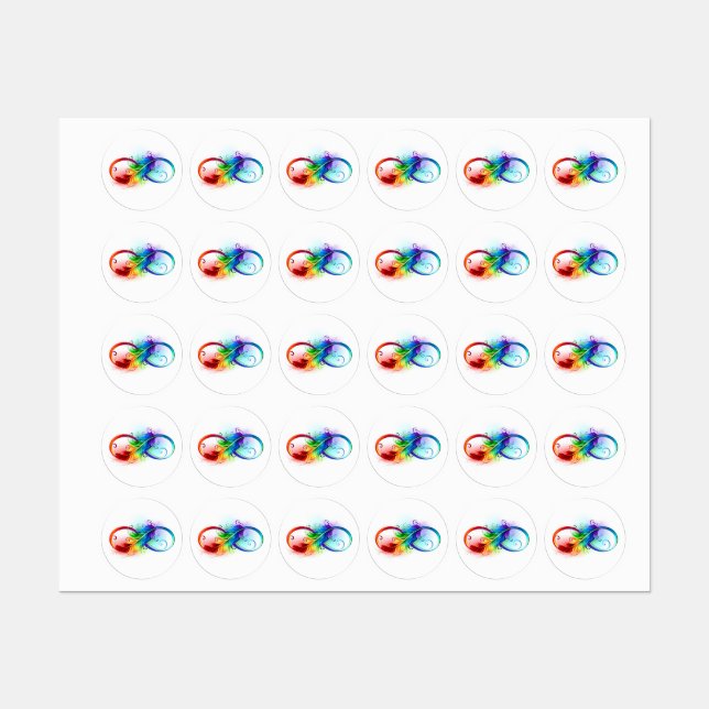 Infinity Symbol with Rainbow Feather (Sheet)