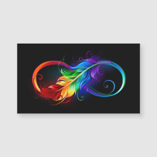 Infinity Symbol with Rainbow Feather