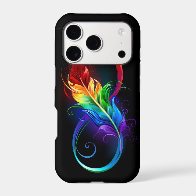 Infinity Symbol with Rainbow Feather (Back)