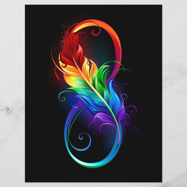 Infinity Symbol with Rainbow Feather (Front)