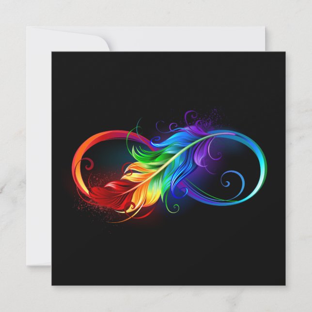 Infinity Symbol with Rainbow Feather (Front)