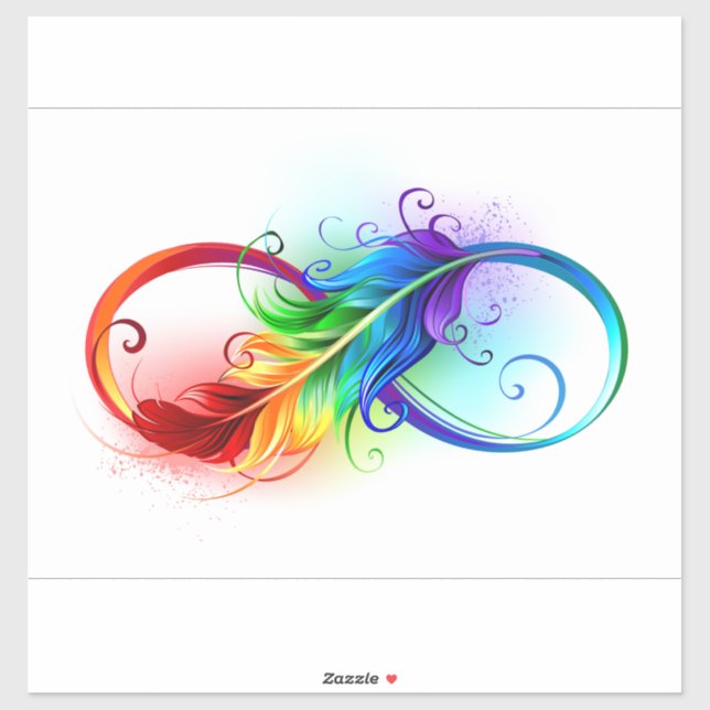 Infinity Symbol with Rainbow Feather (Sheet)
