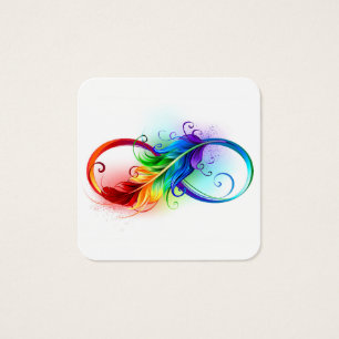 Infinity Symbol with Rainbow Feather