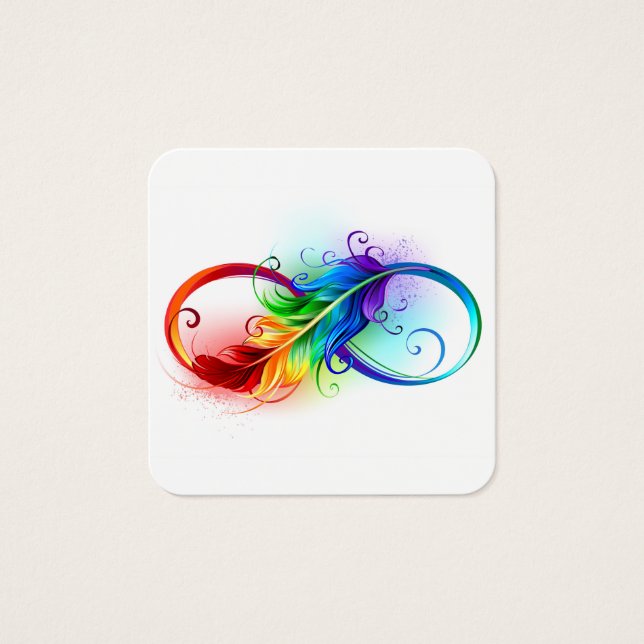 Infinity Symbol with Rainbow Feather (Front)