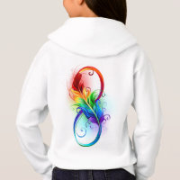 Infinity Symbol with Rainbow Feather