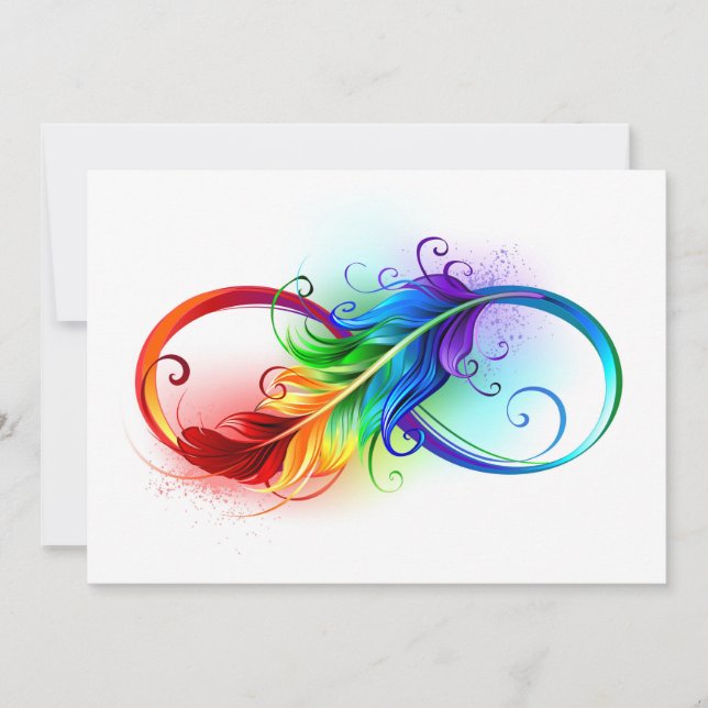 Infinity Symbol with Rainbow Feather (Front)