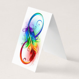 Infinity Symbol with Rainbow Feather