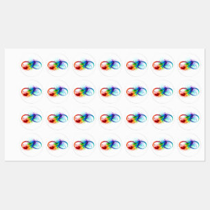 Infinity Symbol with Rainbow Feather