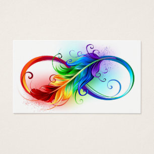 Infinity Symbol with Rainbow Feather
