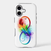 Infinity Symbol with Rainbow Feather