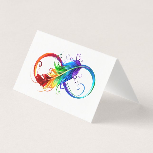Infinity Symbol with Rainbow Feather (Front)