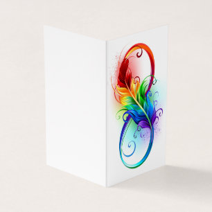 Infinity Symbol with Rainbow Feather