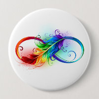 Infinity Symbol with Rainbow Feather