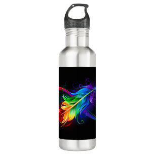 Infinity Symbol with Rainbow Feather 710 Ml Water Bottle