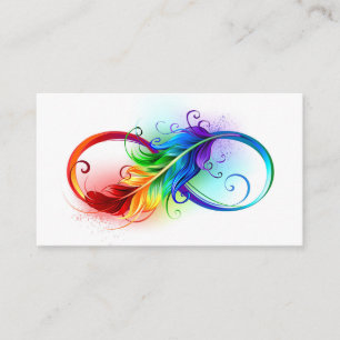 Infinity Symbol with Rainbow Feather Advice Card