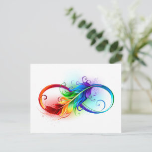 Infinity Symbol with Rainbow Feather Advice Card