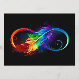 Infinity Symbol with Rainbow Feather Advice Card