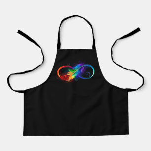 Infinity Symbol with Rainbow Feather Apron