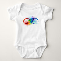 Infinity Symbol with Rainbow Feather