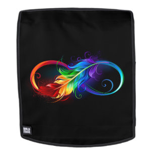 Infinity Symbol with Rainbow Feather Backpack
