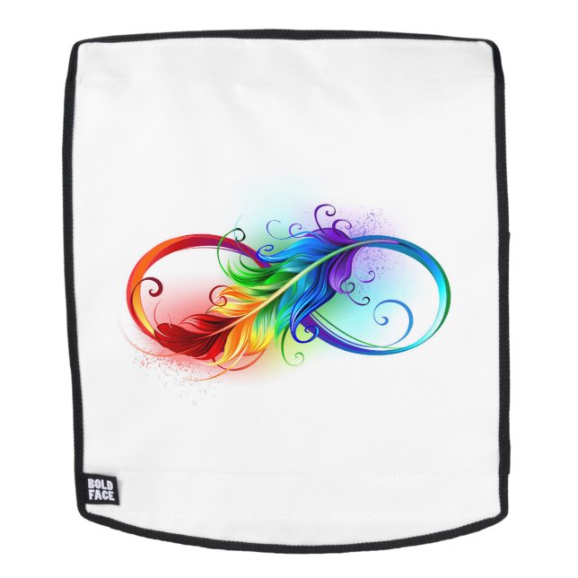 Infinity Symbol with Rainbow Feather Backpack (Removable Face)