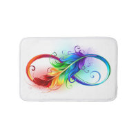 Infinity Symbol with Rainbow Feather