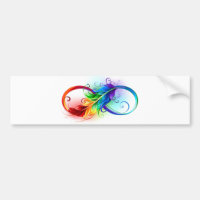 Infinity Symbol with Rainbow Feather