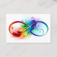 Infinity Symbol with Rainbow Feather