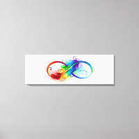 Infinity Symbol with Rainbow Feather