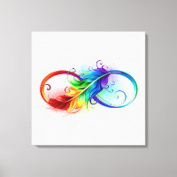 Infinity Symbol with Rainbow Feather