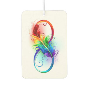 Infinity Symbol with Rainbow Feather Car Air Freshener