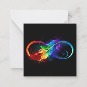 Infinity Symbol with Rainbow Feather Card