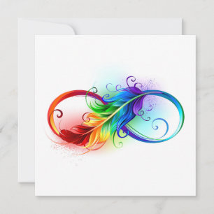 Infinity Symbol with Rainbow Feather Card