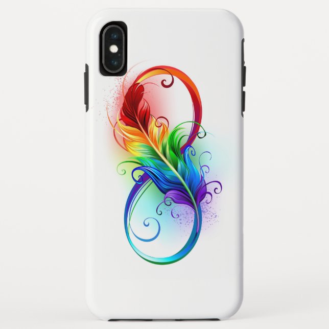 Infinity Symbol with Rainbow Feather Case-Mate iPhone Case (Back)