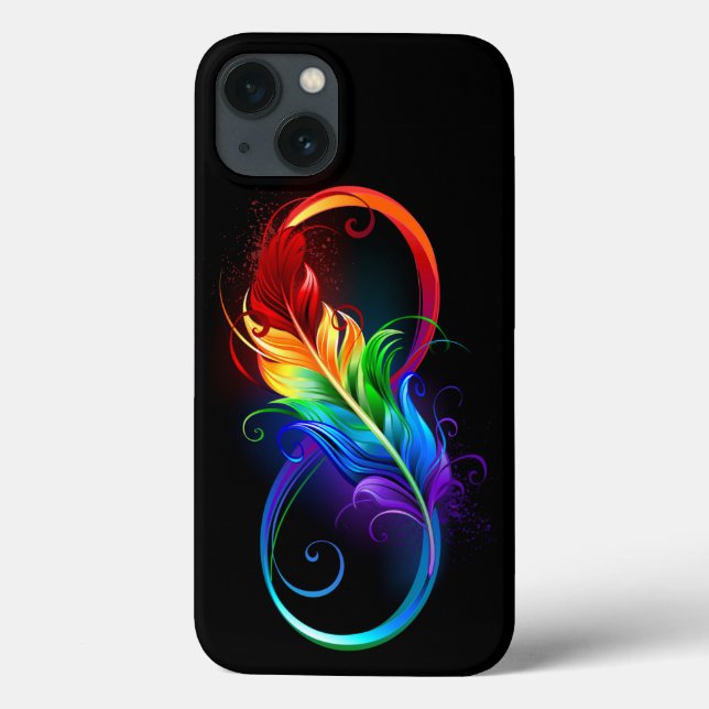 Infinity Symbol with Rainbow Feather Case-Mate iPhone Case (Back)