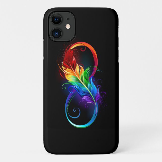 Infinity Symbol with Rainbow Feather Case-Mate iPhone Case (Back)